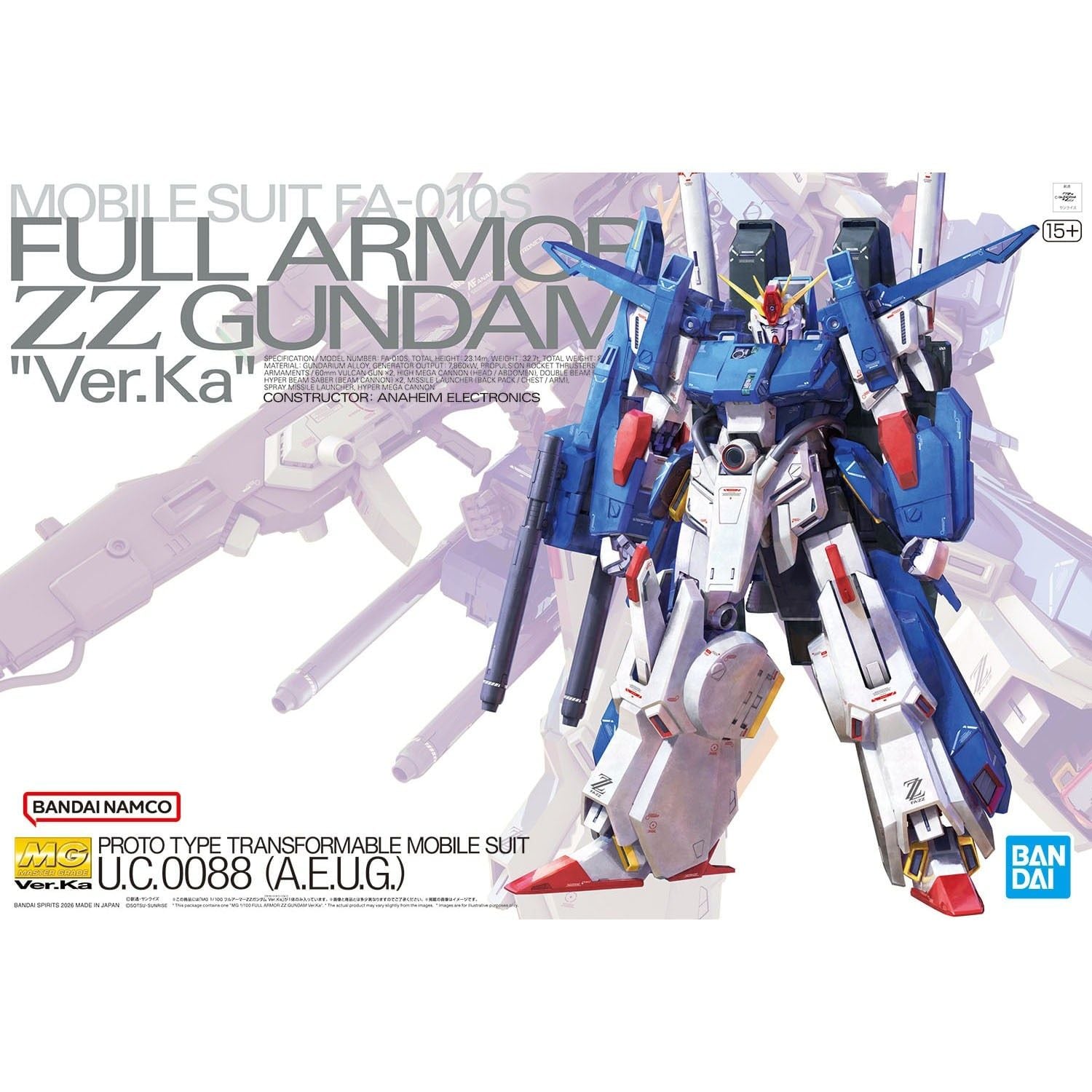 [HÀNG SẴN] BANDAI MÔ HÌNH LẮP RÁP MG 1/100 FULL ARMOR ZZ GUNDAM Ver.Ka CHÍNH HÃNG